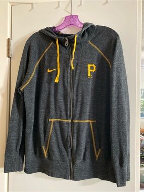 Nike Black Heather Full-Zip Hoodie with Gold Accents
